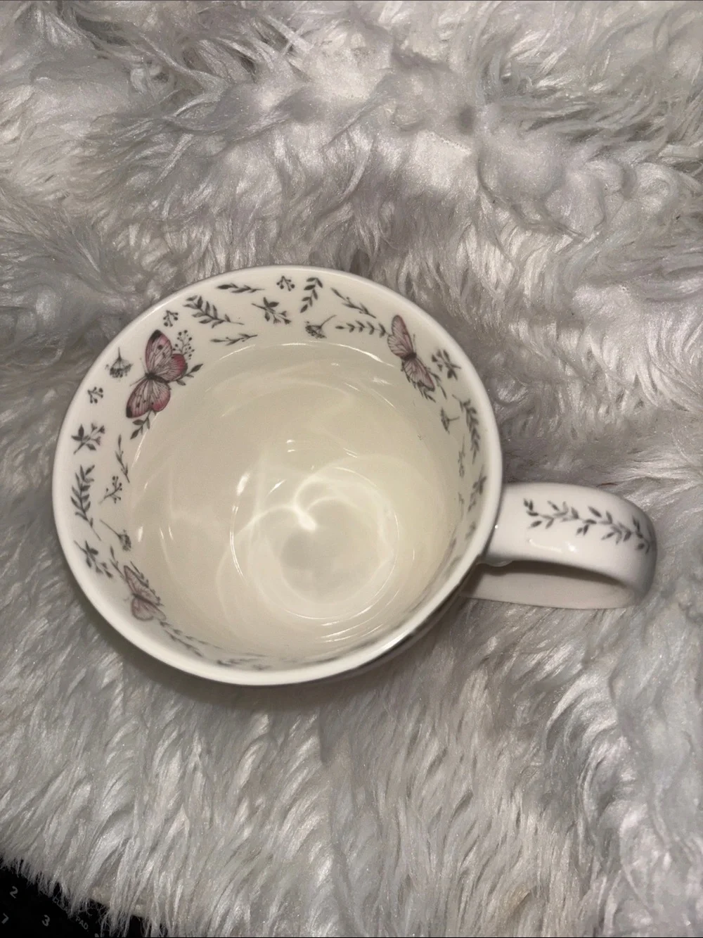 The English Mug Coffee Tea Dainty Feminine Pink Butterflies Floral 12oz